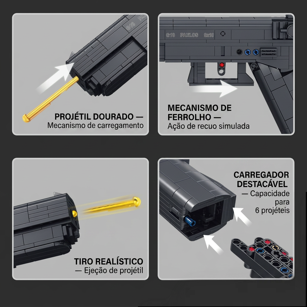 Pistola G18 Automática (336 peças)