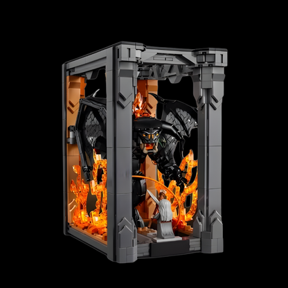 Book Nook de Fantasia com Balrog em Blocos | capa 1