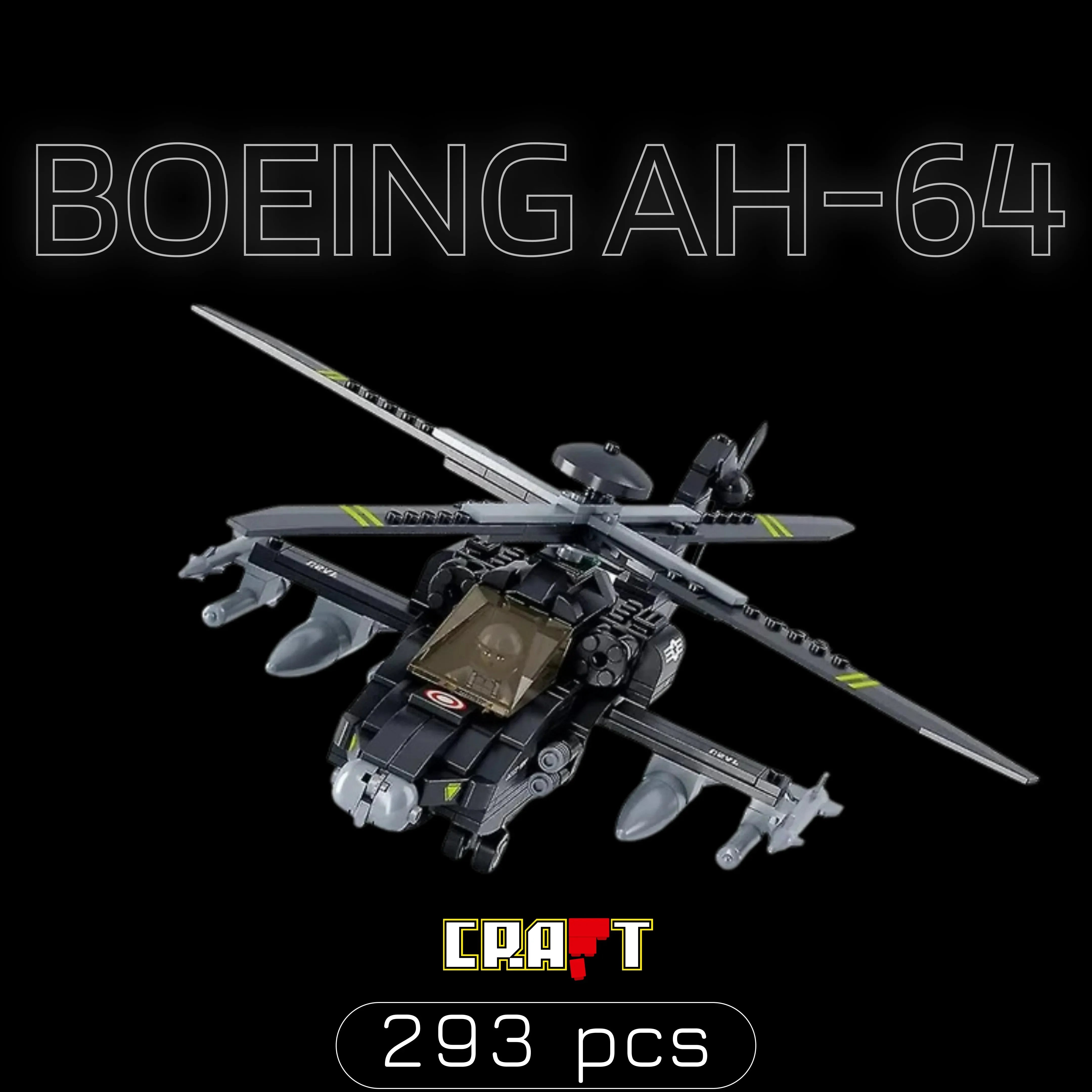 Helicóptero Boeing AH-64 Apache (293 peças) – Brics Craft