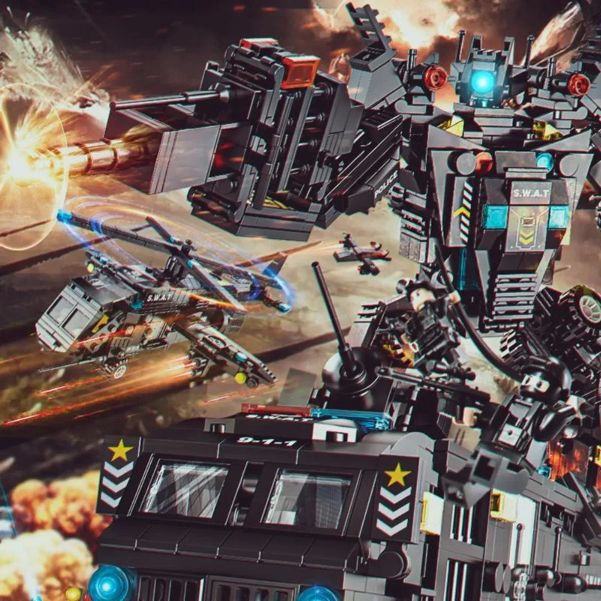 Helicóptero, Transformers e Caminhão (51 Brinquedos em 3) - Brics Craft