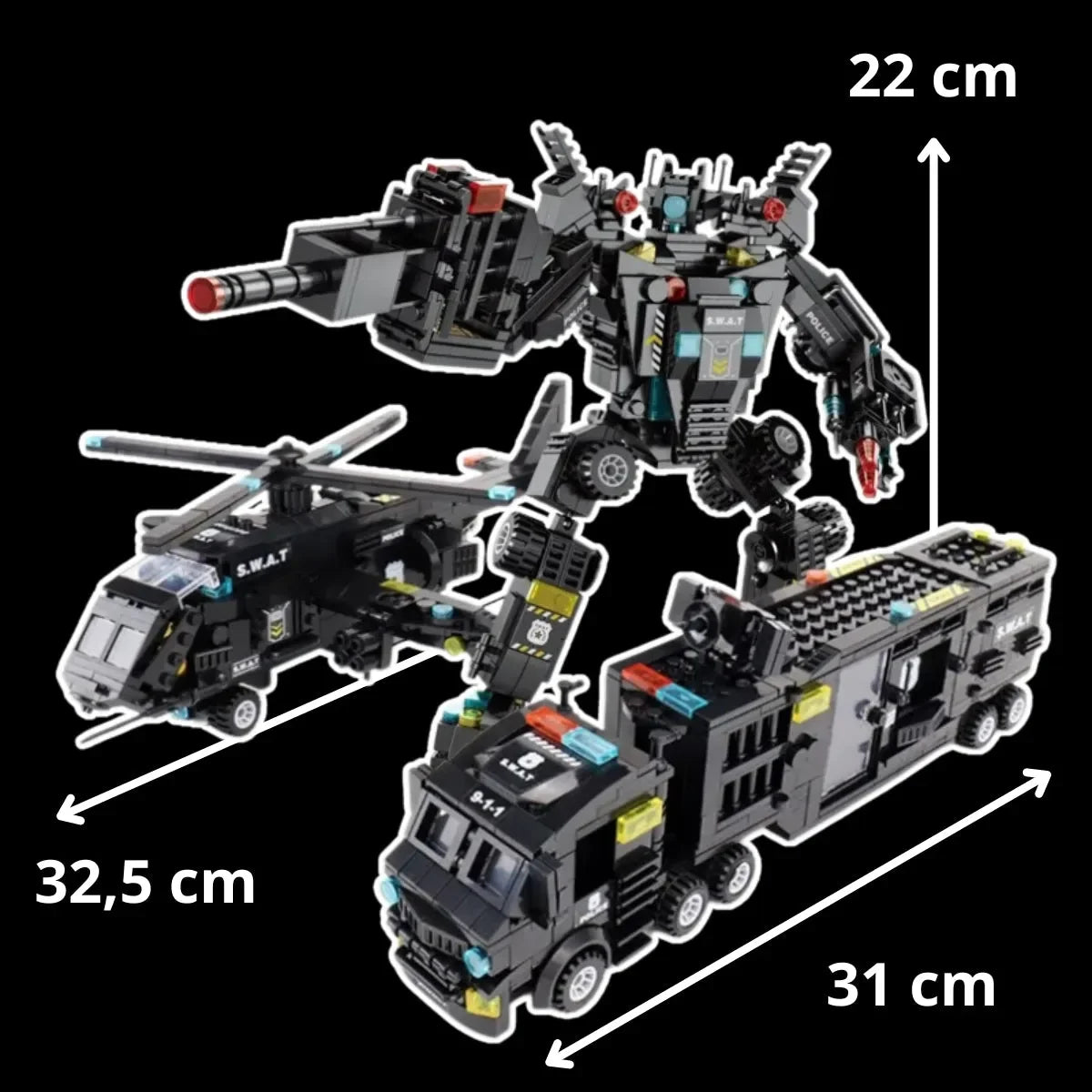 Helicóptero, Transformers e Caminhão (51 Brinquedos em 3) - Brics Craft