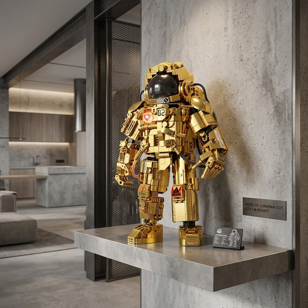Golden Astronaut (990 pcs) - Modern Industrial Floating Concrete Shelf Display