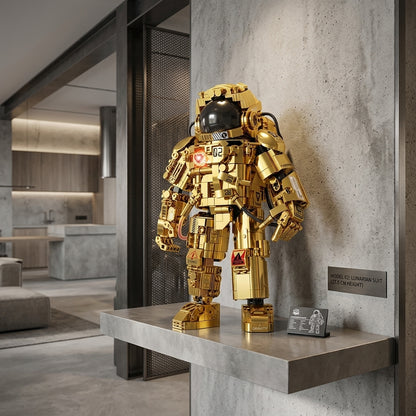 Golden Astronaut (990 pcs) - Modern Industrial Floating Concrete Shelf Display