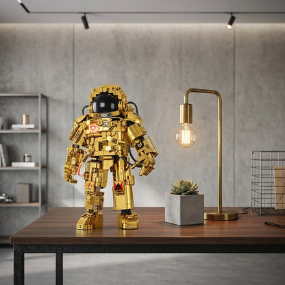 Golden Astronaut (990 pcs) - Modern Industrial Walnut Workspace Desk