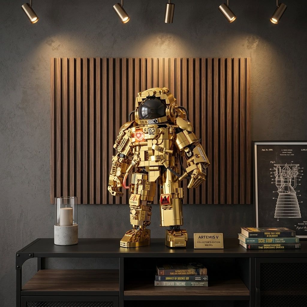 Golden Astronaut (990 pcs) - Modern Industrial Living Room Sideboard