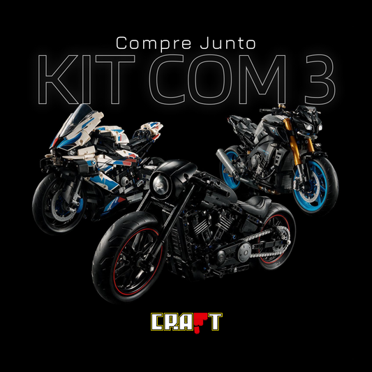 Compre Junto! Harley Davidson Black Rod + Moto Esportiva M1000 RR + Yamaha MT-10 SP (3960 peças)