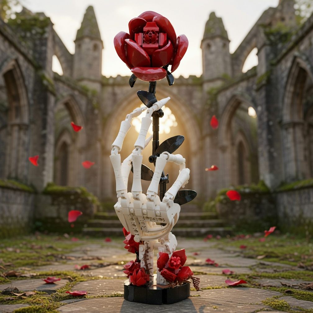 Mão de Esqueleto com Rosas (357 peças)
