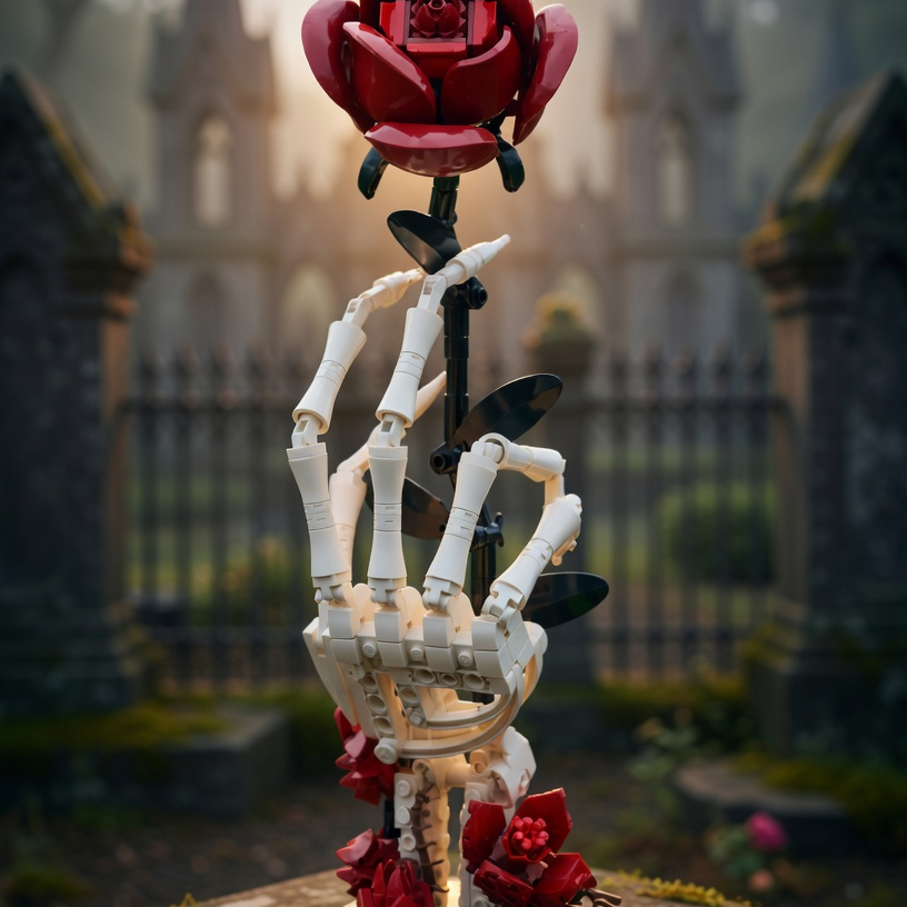Mão de Esqueleto com Rosas (357 peças)