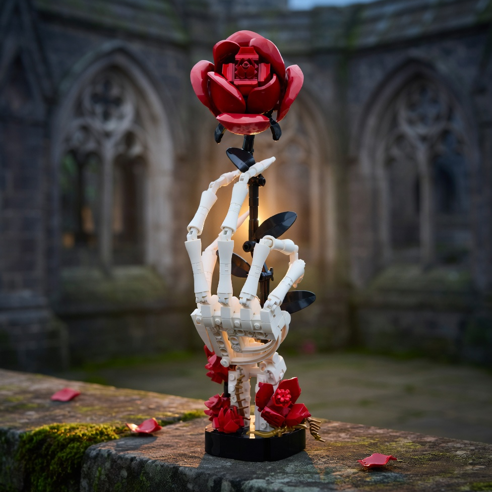 Mão de Esqueleto com Rosas (357 peças)