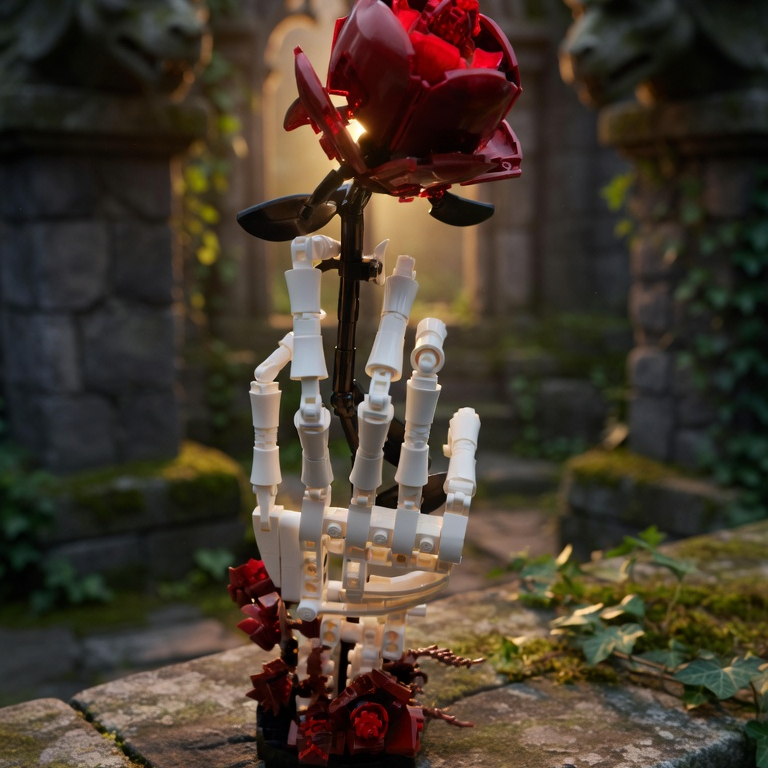 Mão de Esqueleto com Rosas (357 peças)