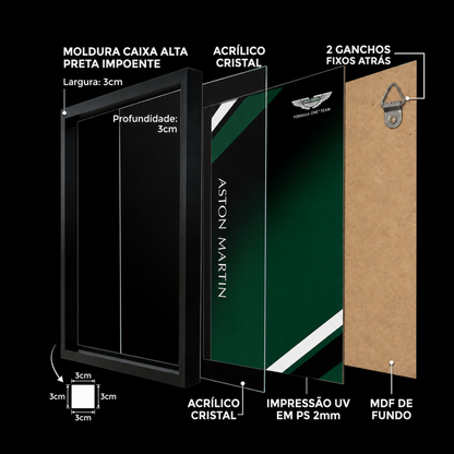 Quadro de Acrílico para Fórmula 1 Aston Martin AMR24