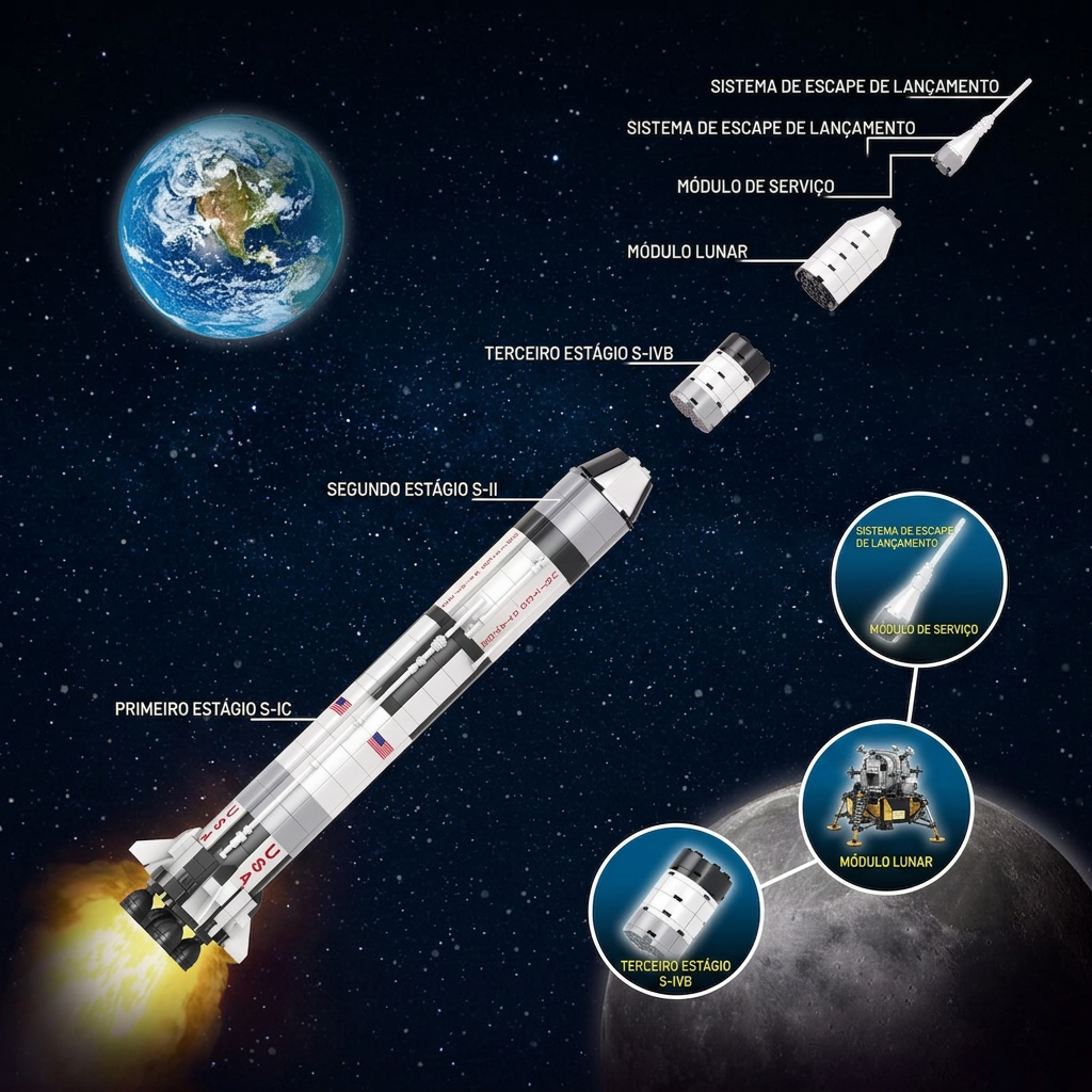 NASA Apollo Saturn V (602 peças)