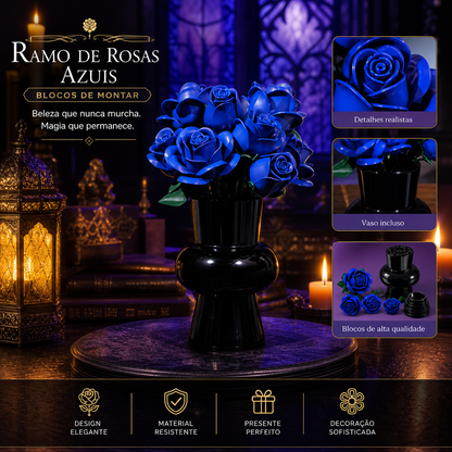 Buquê de Rosas Azuis (608 peças)