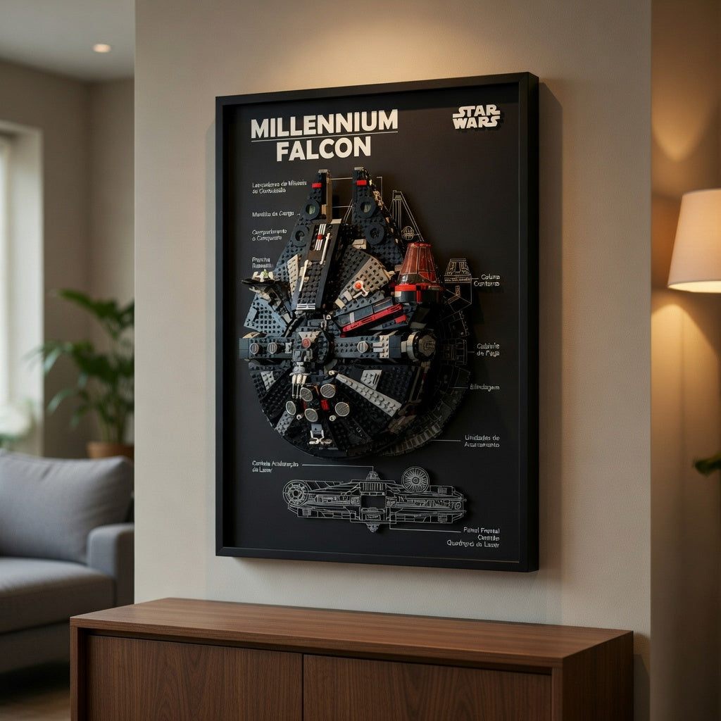Quadro de Acrílico para Millennium Falcon (1381 peças) – Brics Craft