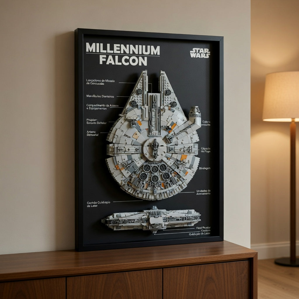 Quadro de Acrílico para Millennium Falcon (1381 peças)
