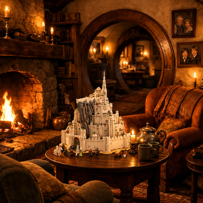 Minas Tirith em miniatura junto à lareira