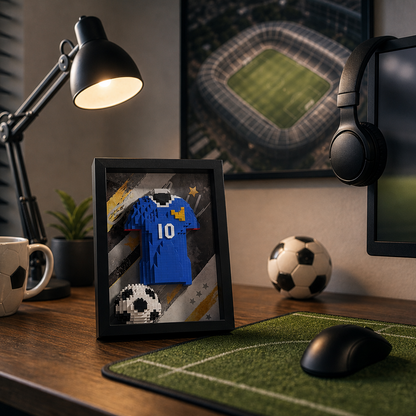 Porta-Retrato Camisa Futebol Azul N10 em home office esportivo - Brics Craft 20260605-014205