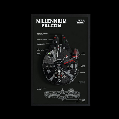 Quadro de Acrílico para Millennium Falcon (1381 peças)