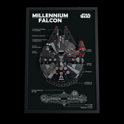 Quadro de Acrílico para Millennium Falcon (1381 peças)