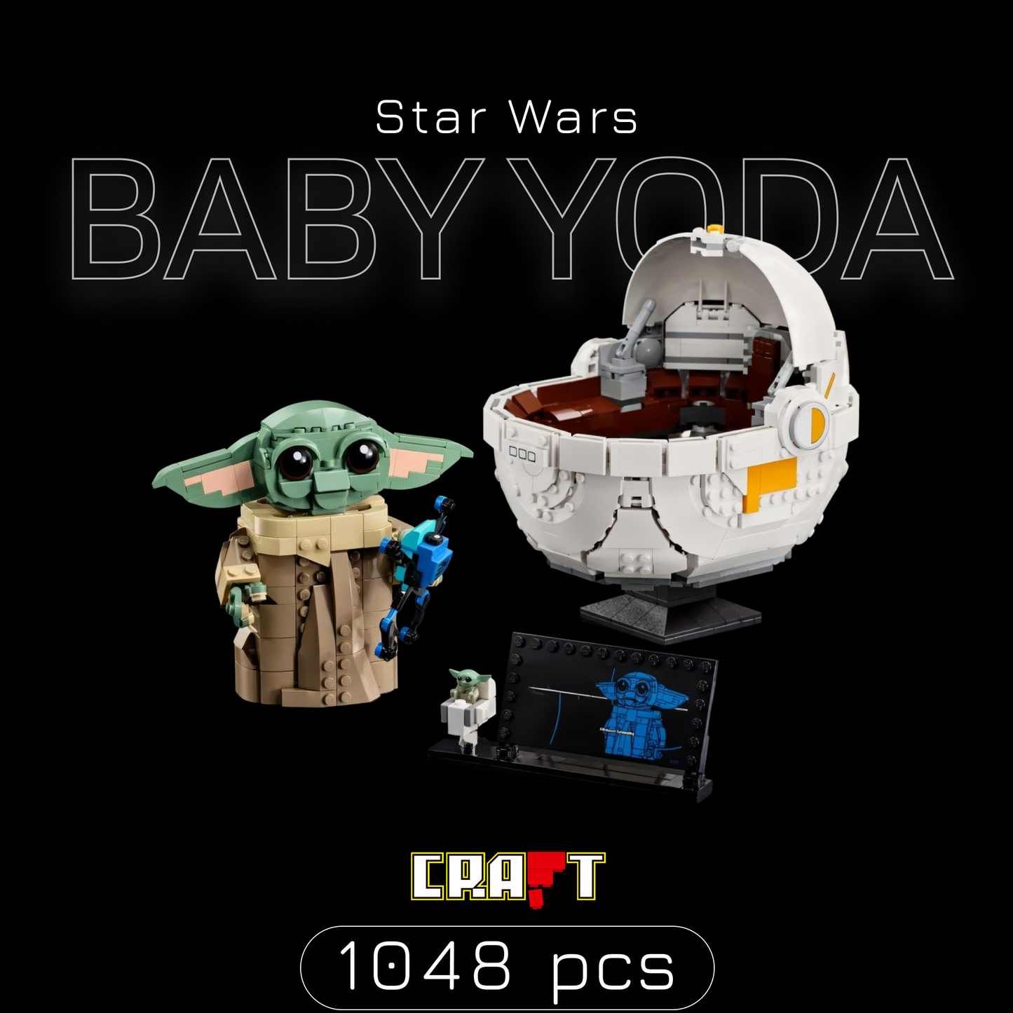Baby Yoda no Carrinho Flutuante (1048 peças)