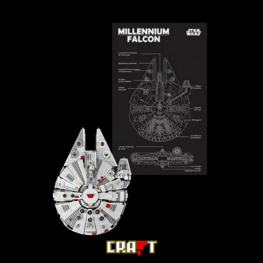 Quadro de Acrílico para Millennium Falcon (1381 peças)