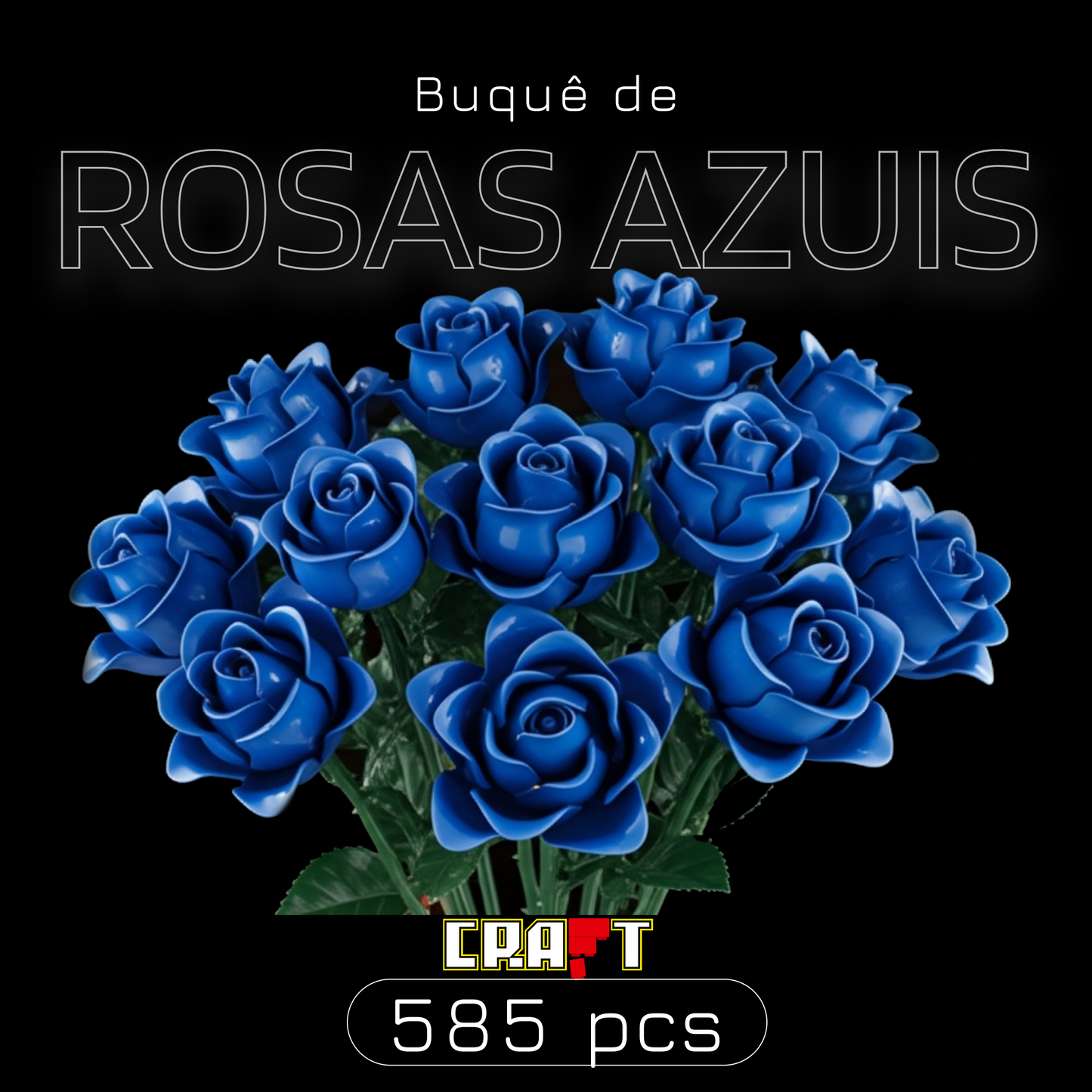 Buquê de Rosas azuis (585 peças)