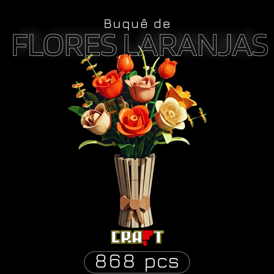 Buquê de Flores laranjas (868 peças)