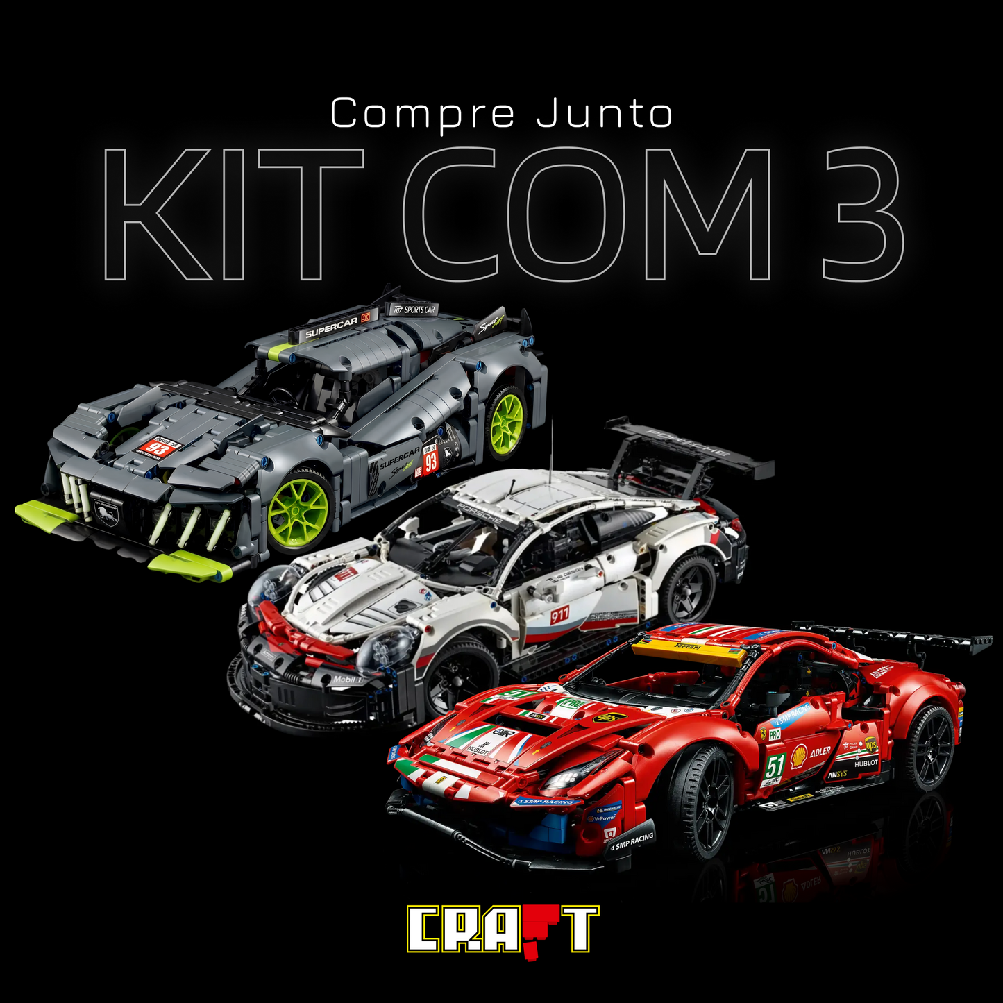 Compre Junto! Peugeot 9X8 Hybrid + Porsche 911 RSR + Ferrari 488 GTE