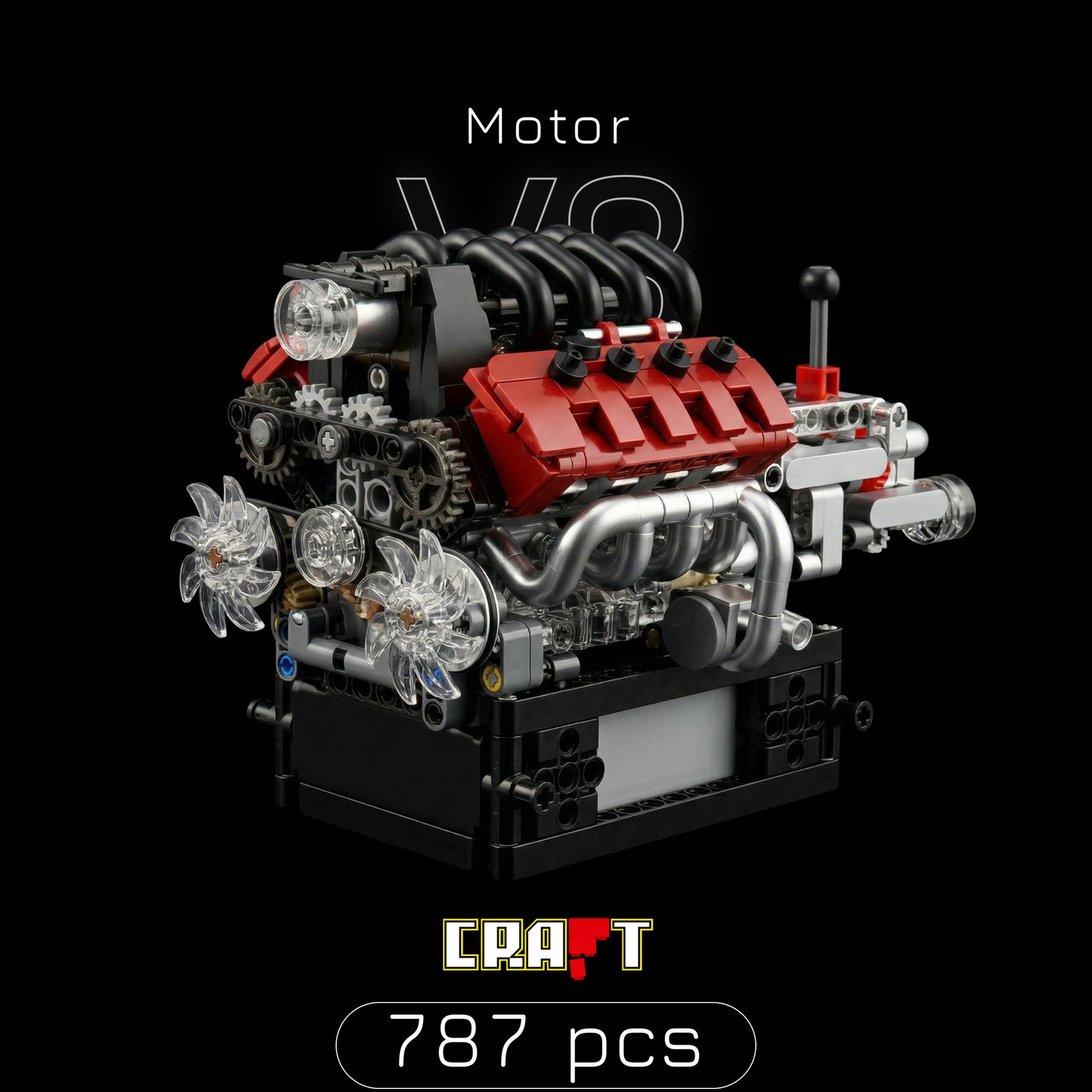 Motor com Transmissão V8 (787 peças)