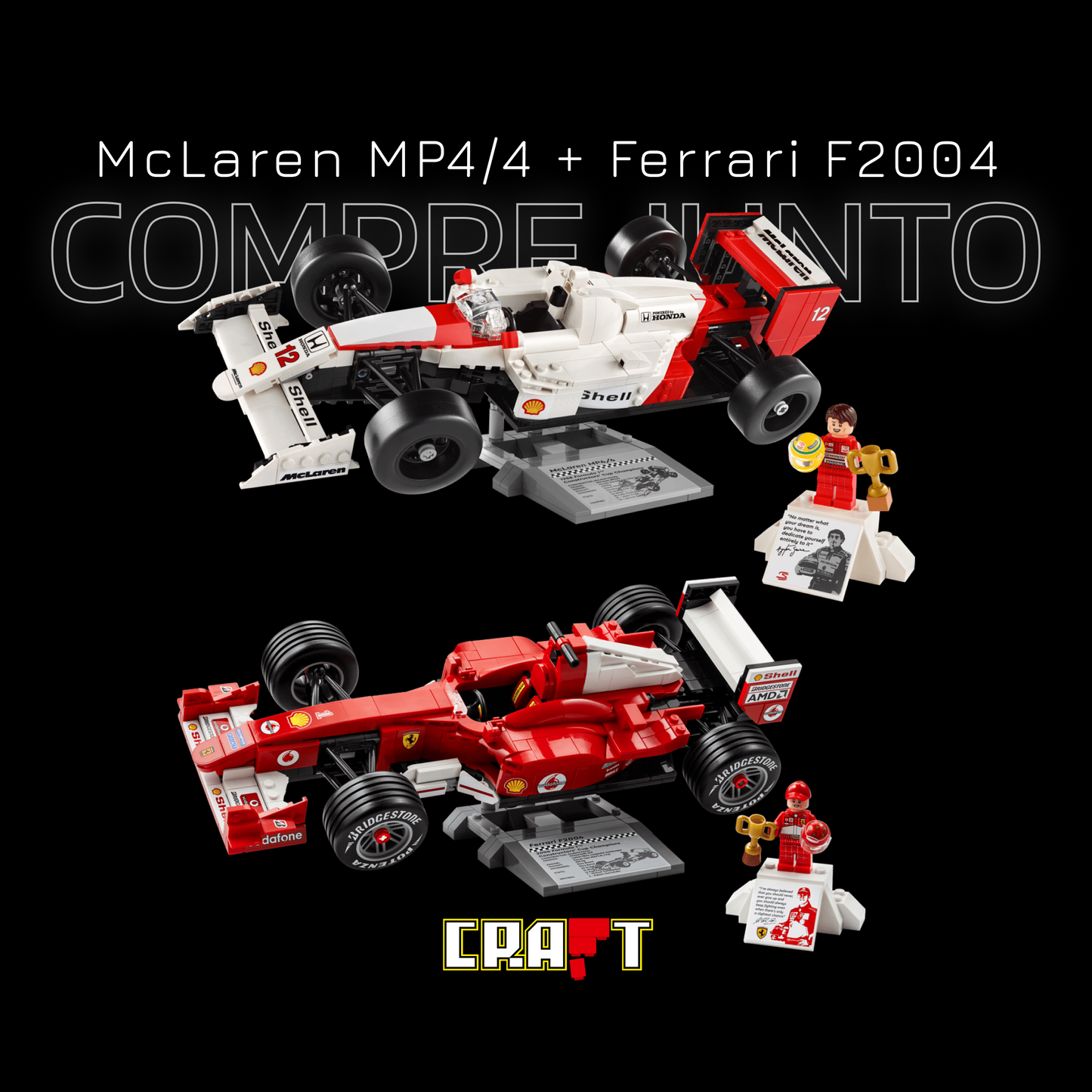 Compre Junto! Miniatura de Ferrari F2004 + McLaren MP4/4