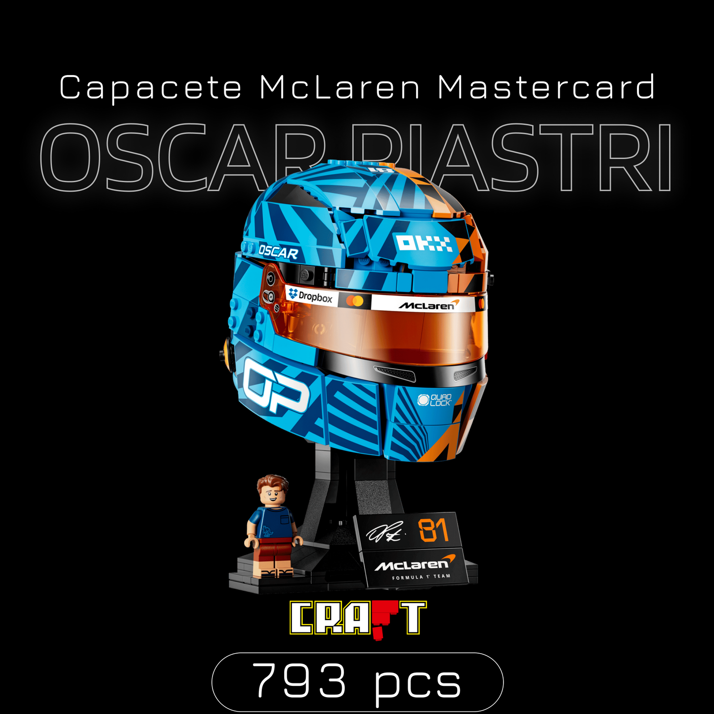 Capacete McLaren Mastercard - Oscar Piastri (793 peças)