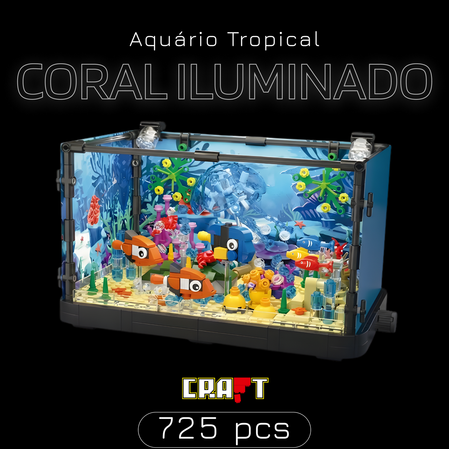 Aquário Tropical: Corais Iluminados (725 peças)
