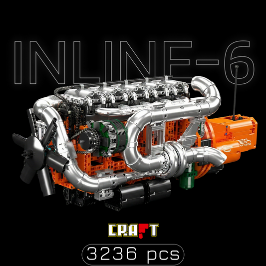 Motor Inline-6 com Transmissão (3236 peças)