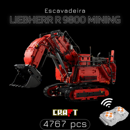 Escavadeira - Liebherr R 9800 Vermelha (4767 peças)