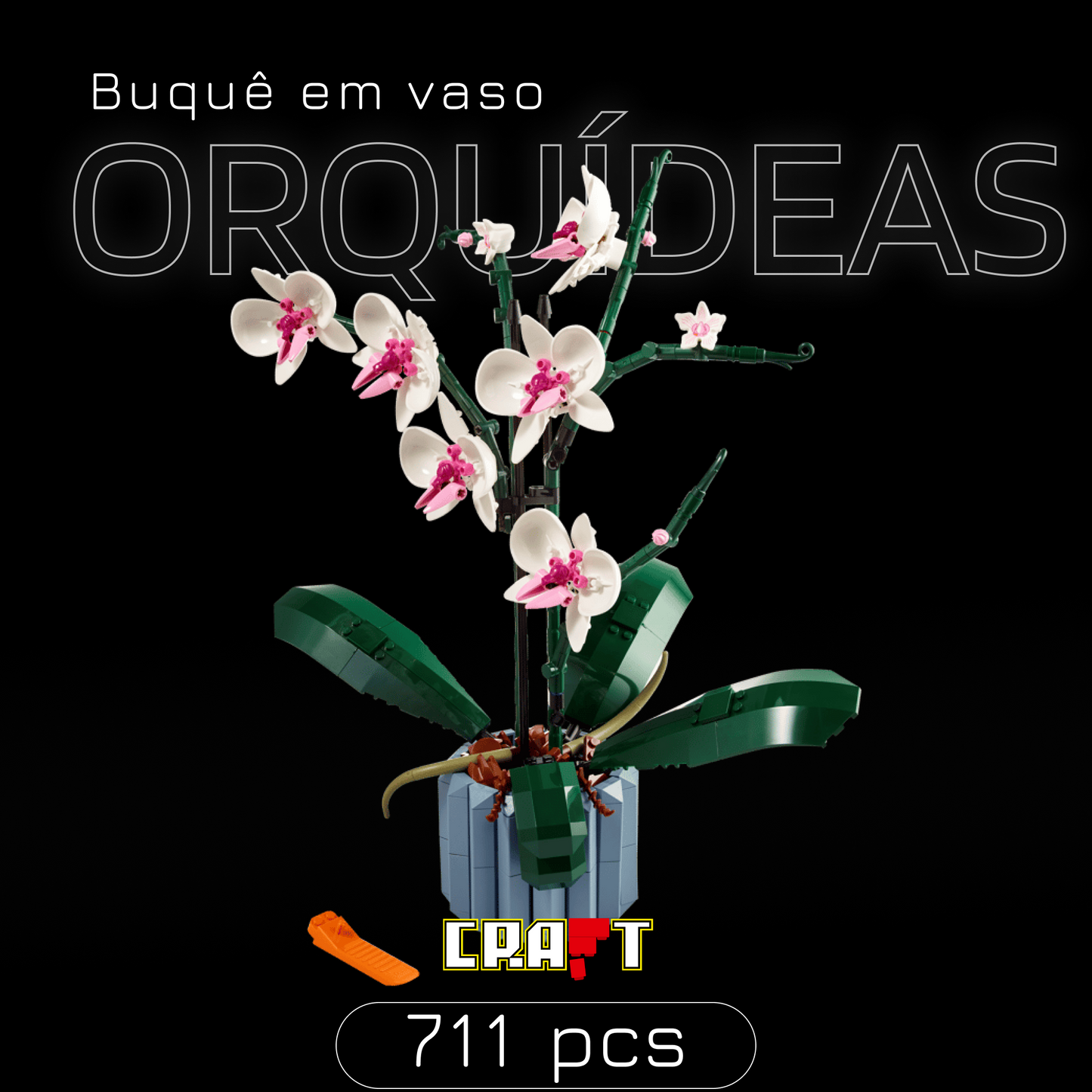 Buquê de Orquídeas em Vaso (711 peças)