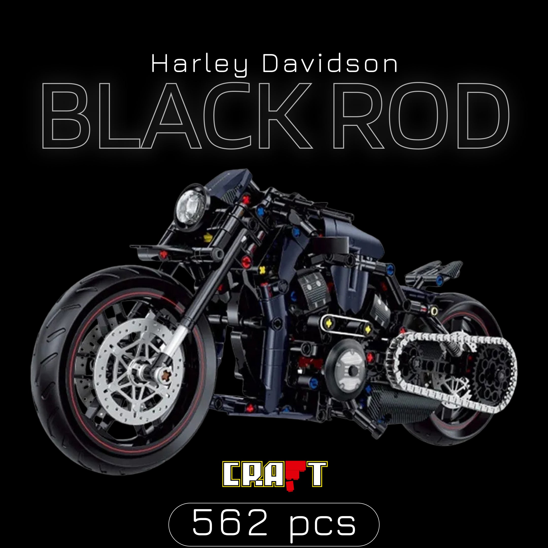 Harley Davidson Black Rod (562 peças) – Brics Craft