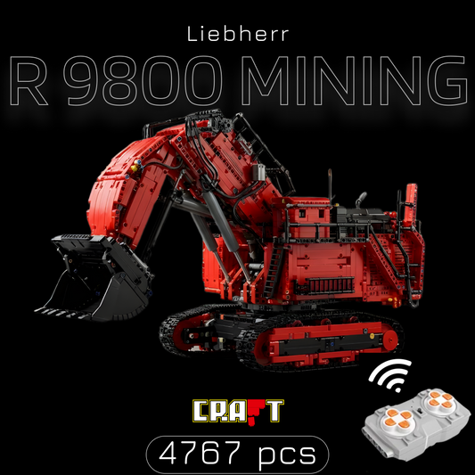 Escavadeira - Liebherr R 9800 Vermelha (4767 peças)