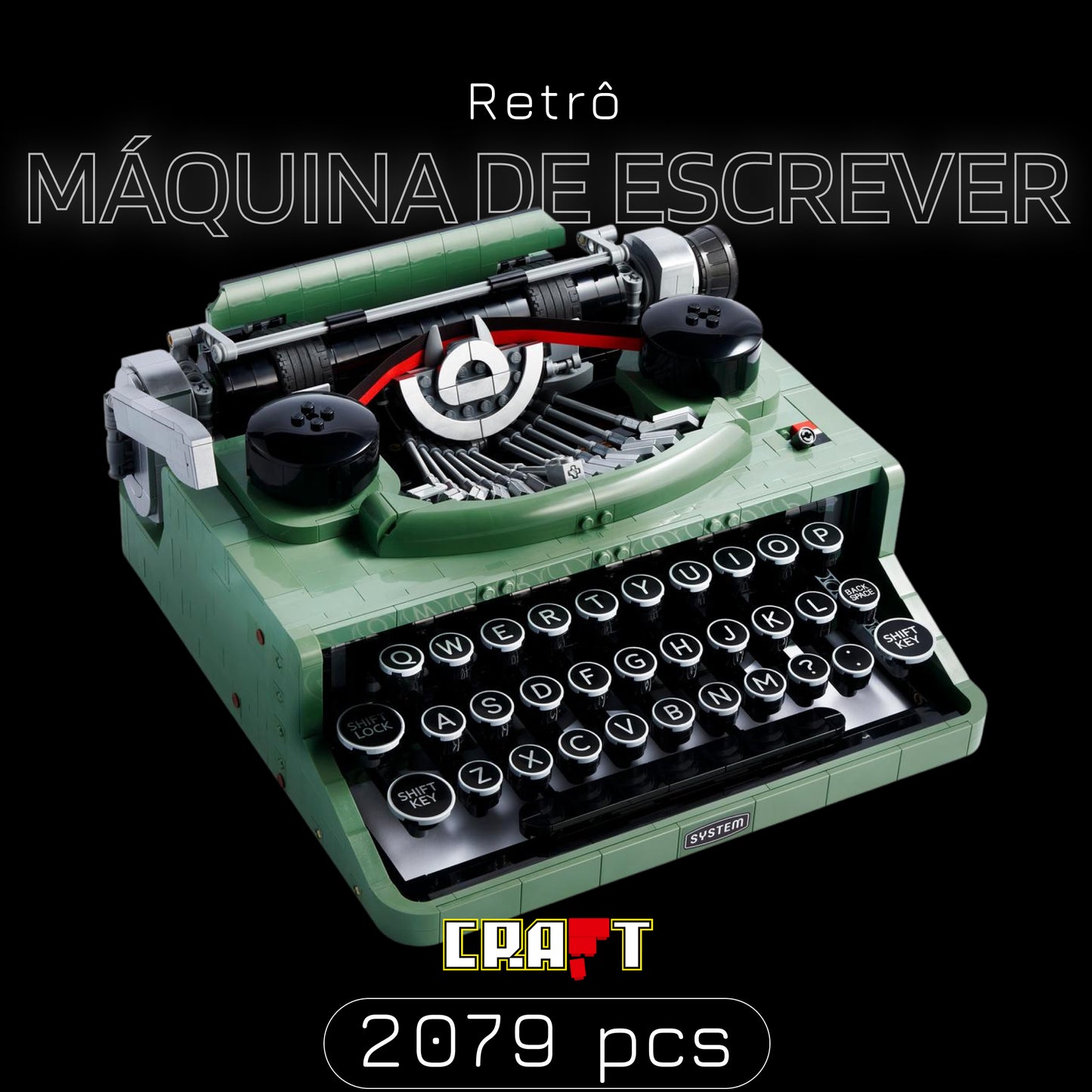 Máquina de Escrever Retrô (2079 peças)