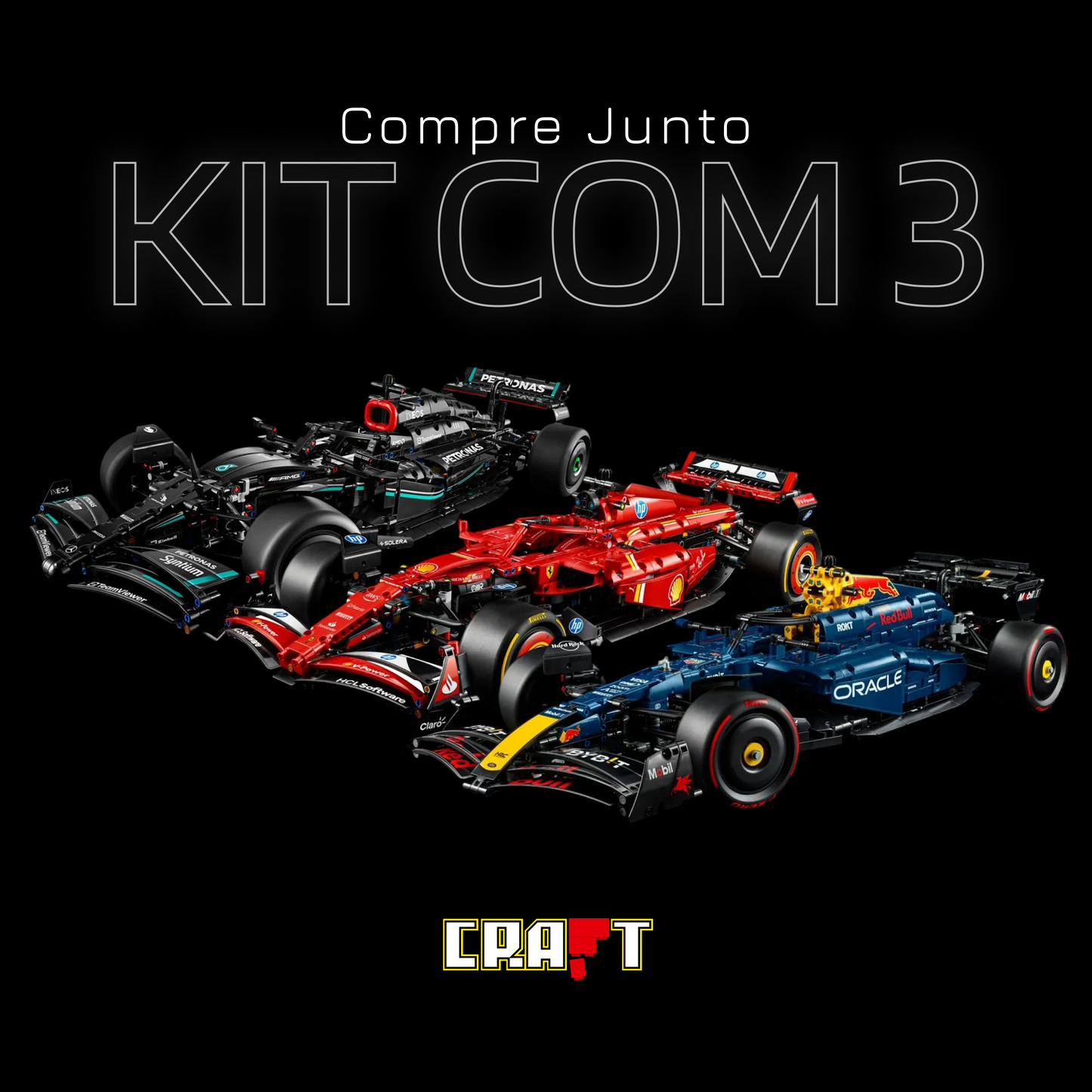 Compre Junto! As Três Fórmula-1 Mais Vendidas (Ferrari SF24, Mercedes AMG W14, Red Bull RB20)