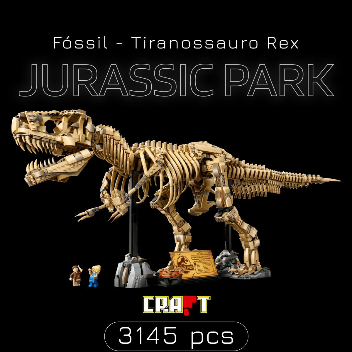 Fóssil do Tiranossauro Rex - Jurassic Park (3145 peças)