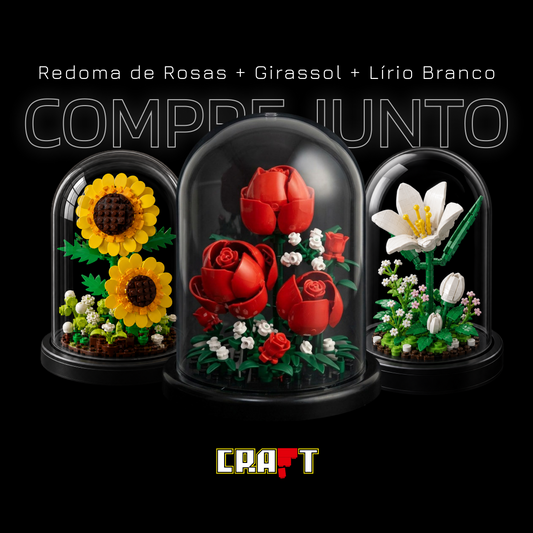 Compre Junto! Kit com 3 Redomas Eternas