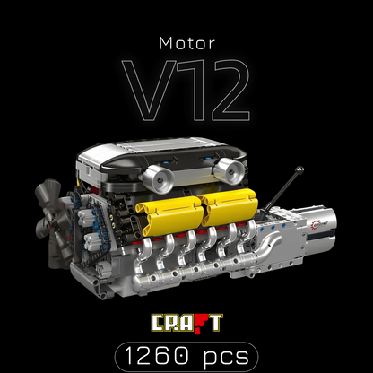 Motor V12 Lambo com Câmbio (1260 peças)