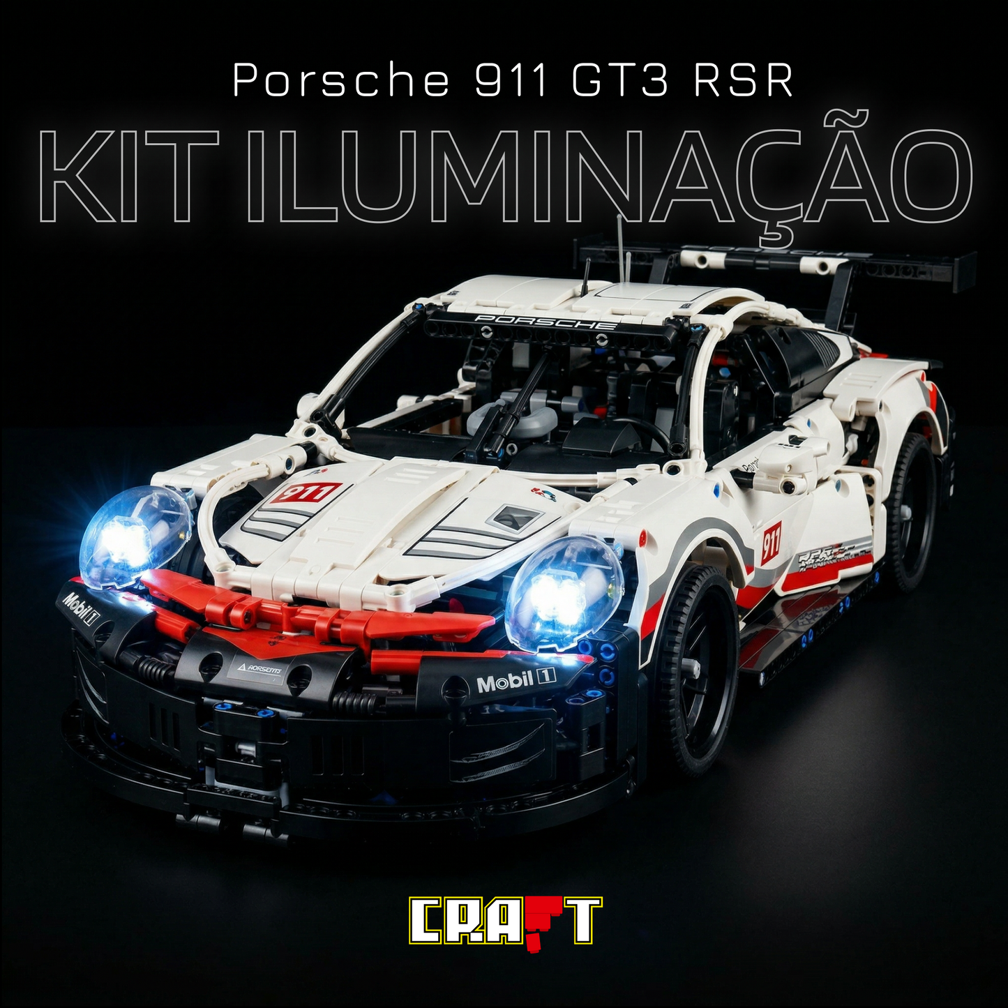 Kit de Iluminação para o Porsche 911 RSR (1580 peças)