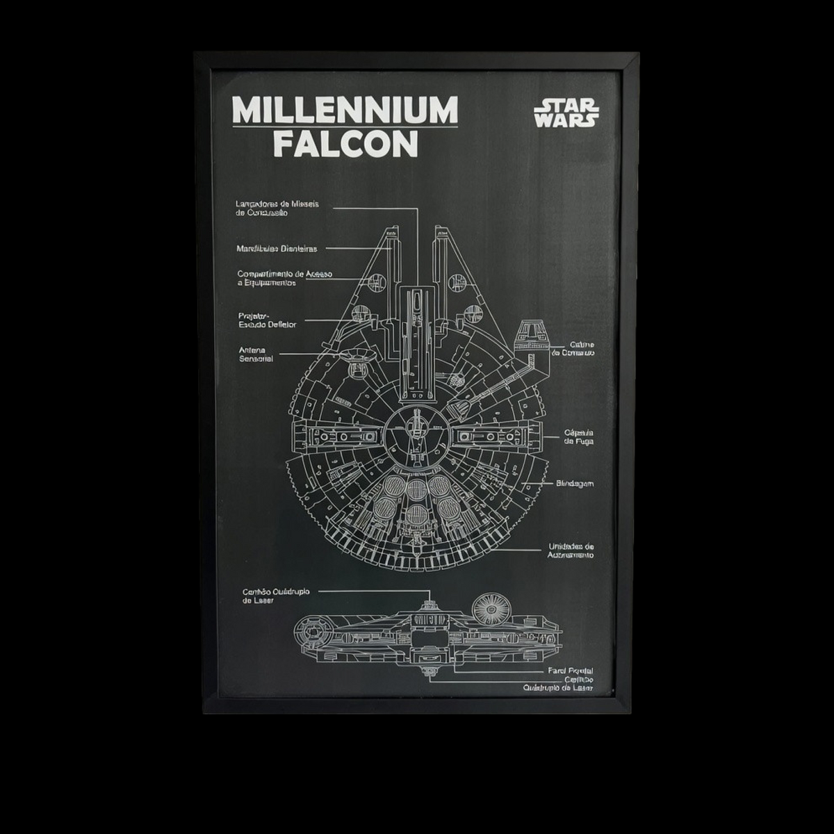 Quadro de Acrílico para Millennium Falcon (1381 peças)