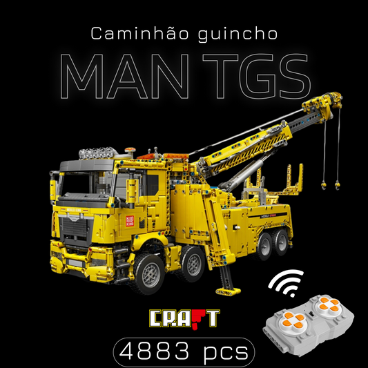 Caminhão Guincho MAN TGS Amarelo (4.883 peças)
