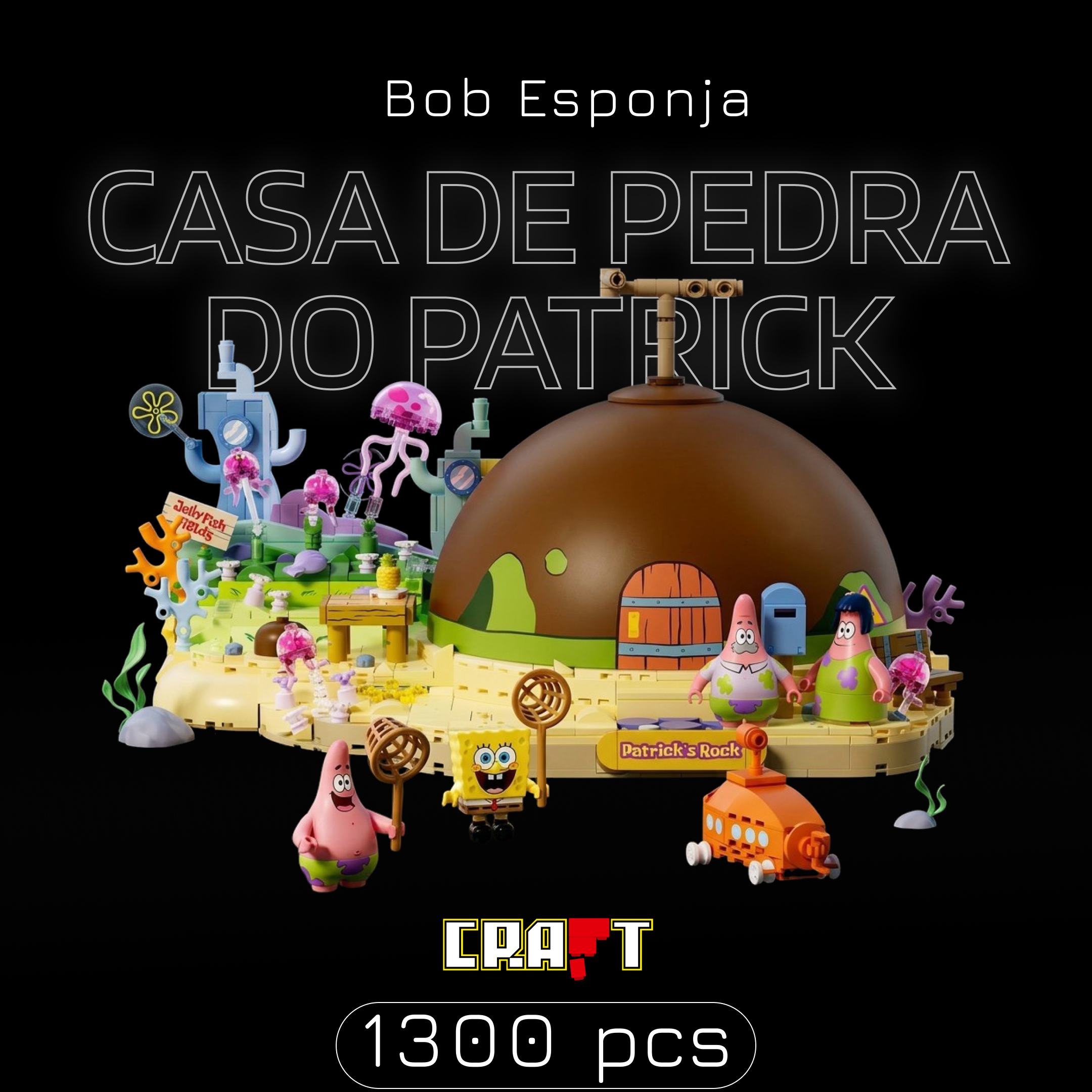 Bob Esponja - Casa de Pedra do Patrick Estrela (1300 peças) – Brics Craft