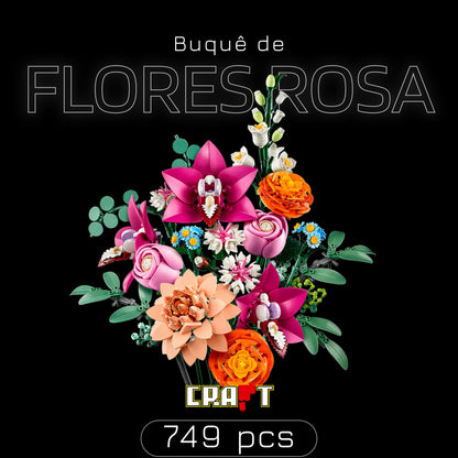 Buquê de Flores Rosa (749 peças)