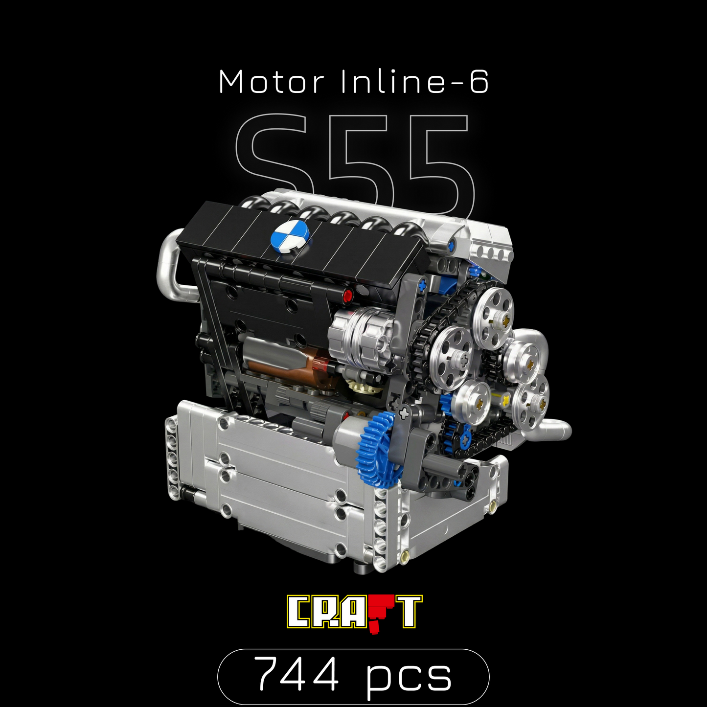 Motor S55 Inline-6 (744 peças)