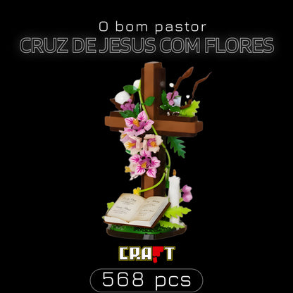 Cruz de Jesus com Flores (568 peças)