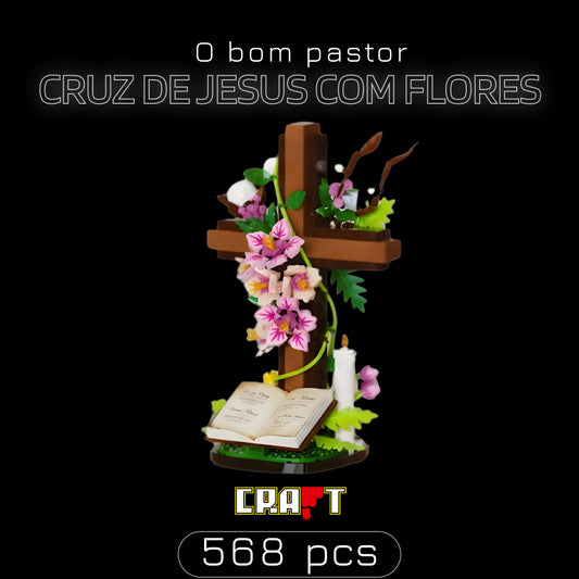 Cruz de Jesus com Flores (568 peças)
